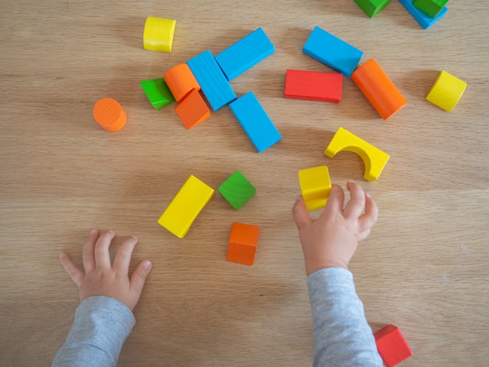 Colorful shape toys representing educational and play activities
